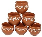 Creativegifts Ceramic 6 Pc Kulhar Kulhad Cups Traditional Indian Chai Tea Cup (2x2 inch) (color-1)