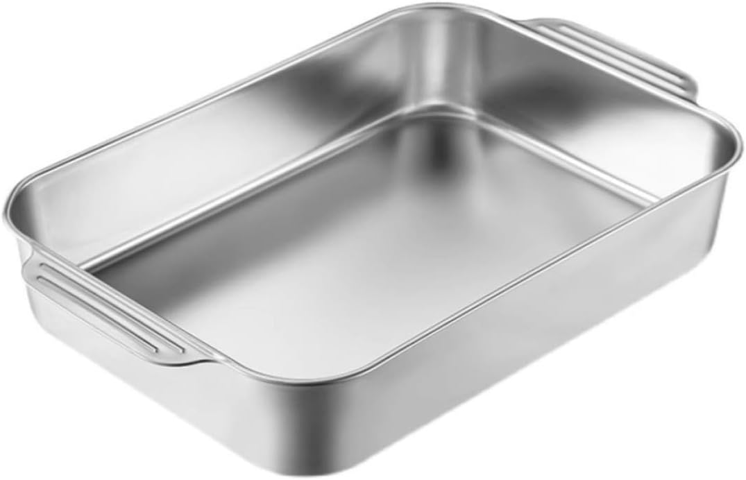 Rectangular Stainless Steel Roasting Pan 41x24x5.3cm Silver