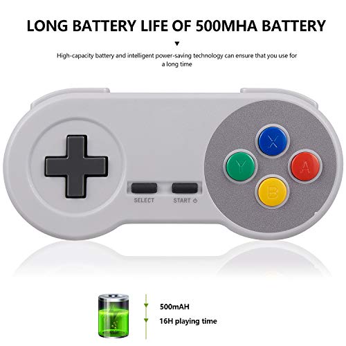 2 Pack Usb Snes Controller, Modeslab 2.4 Ghz Gamepad Pc Classic Super Nes Retro Compatible With Pc Windows Mac Liunx Raspberry Pi (Multi-Colord Keys) #TOP4