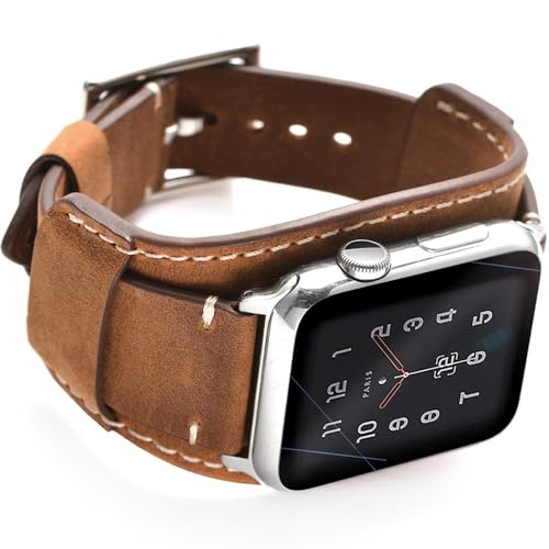 Bracelet Apple Watch 42mm cuir vintage un cadeau idéal pour homme et femme
