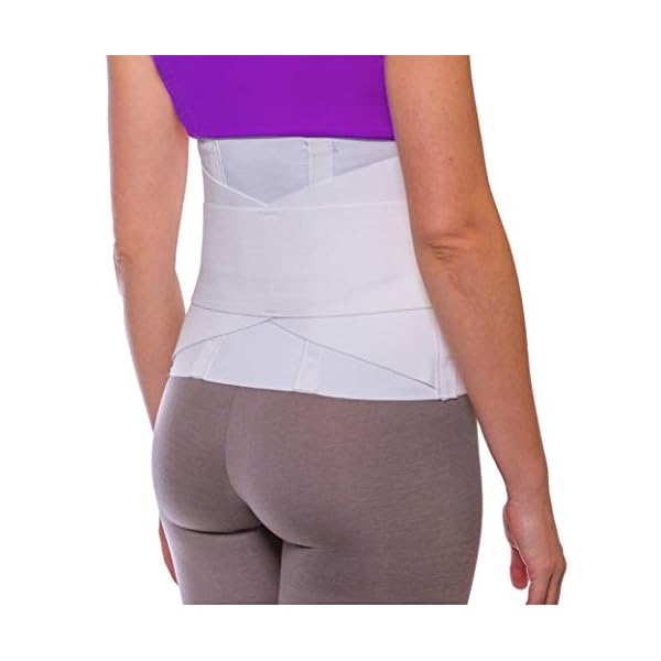 BraceAbility Women's Back Brace for Female Lower Back Pain - Lightweight Soft White Elastic Lumbar Compression Support…