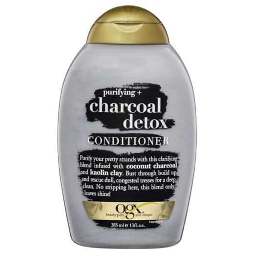 OGX Purifying + Charcoal Detox Shampoo for Buildup Removal and Light Nourishment, No Sulfates, 13 fl oz