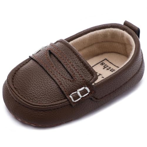 Infant Baby Boys Loafers Soft Sole PU Leather Toddler Moccasins Girls First Walking Crib Dress Shoes