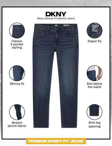 Image of DKNY Men's Skinny Jeans - Premium Soft Stretch Denim Pants | Skinny Fit Jeans for Men