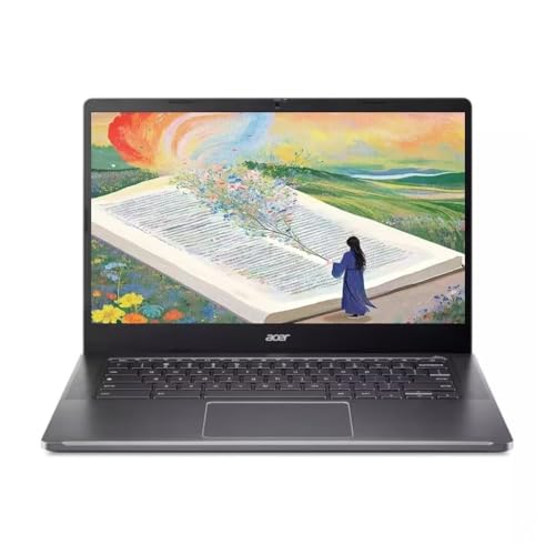 Image of acer Chromebook Plus, 14 inch FHD (1920 x 1080) Touchscreen Display Laptop, Intel i3-N305, 8GB LPDDR5 RAM, 512GB PCIe SSD, Webcam, Chrome OS, Gray, Protective Sleeve Included, TWE 64GB SD Card