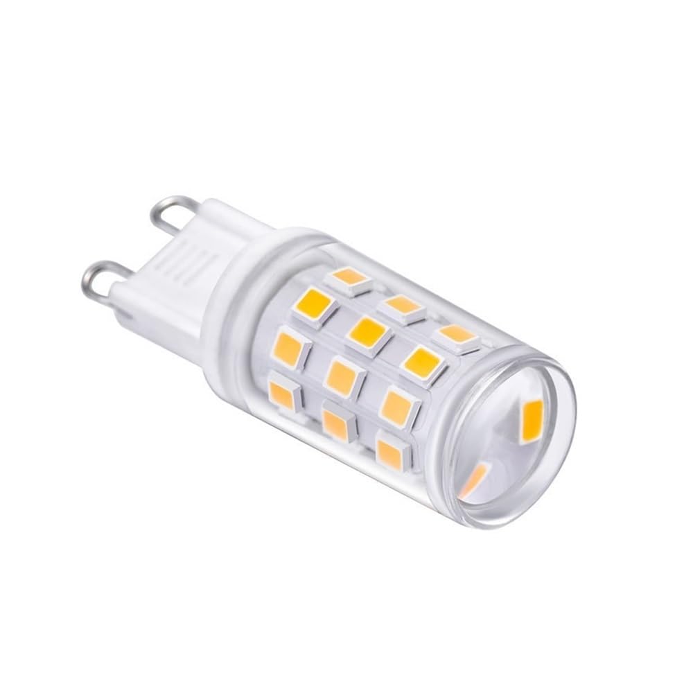 fengyan Casa Bombillas, Paquete de 10, Bombilla LED de maíz pequeña AC220V G9 3W 2835SMD-33LED cerámica + PC sin lámpara Parpadeante Familiar Lámpara(Natural White)