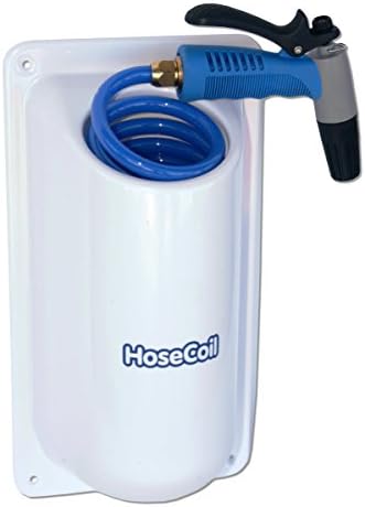 HoseCoil Side Mount Enclosure with 15' High Performance RV, Boat and Garden Hose