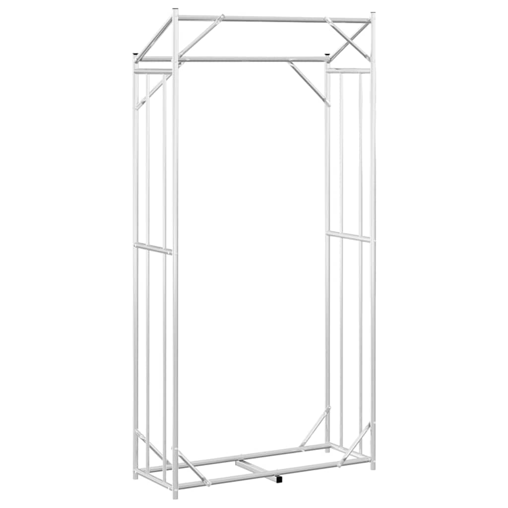Estantería para leña de acero galvanizado con protección contra la lluvia, 100 x 40 x 200 cm, resistente a la intemperie, para jardín, terraza y salón, ayuda para guardar madera seca