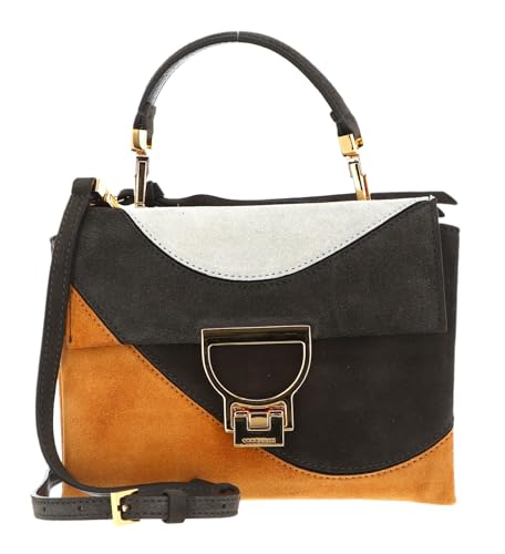 Coccinelle Arlettis Patch Suede Handbag Mul. Resina/Bark