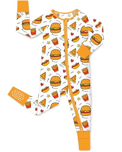 babee Reshinee Bamboo Viscose Baby Footie Pajama, Zipper Pajamas for Baby Boys & Baby Girls, Sleep and Play Footed Pajamas 12-18M
