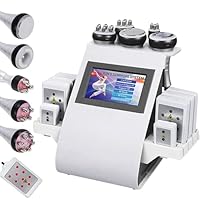 Hbealifee 6-in-1 Kavitationsmaschine, professionelles Radiofrequenz-Massagegerät, Vakuum-Reduktionsgerät für Arm, Taille, Oberschenkel, Hüfte, Bein, Körperkonturiermaschine
