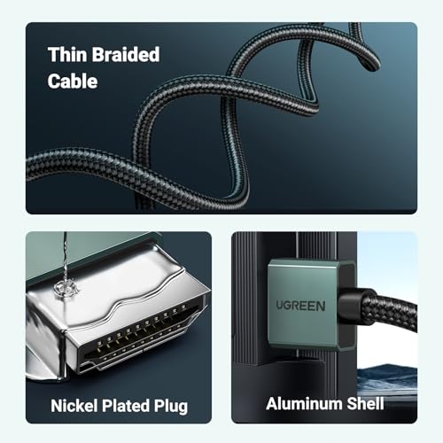 Image of UGREEN 8K@60Hz Certified HDMI 2.1 Cable 1M 4K 240Hz Aluminum Case Support 48Gbps DynamicHDR HDCP eARC 3D Ethernet ARC Compatible with PS5 /4 Xbox Series HDTV Projector | 48Gbps Ultra High Speed,VRR,Dolby Vision,HDCP 2.3,Braided,Slim,For PS5 Xbox Series S /X Soundbar TV Laptop Game Monitor DVD PC