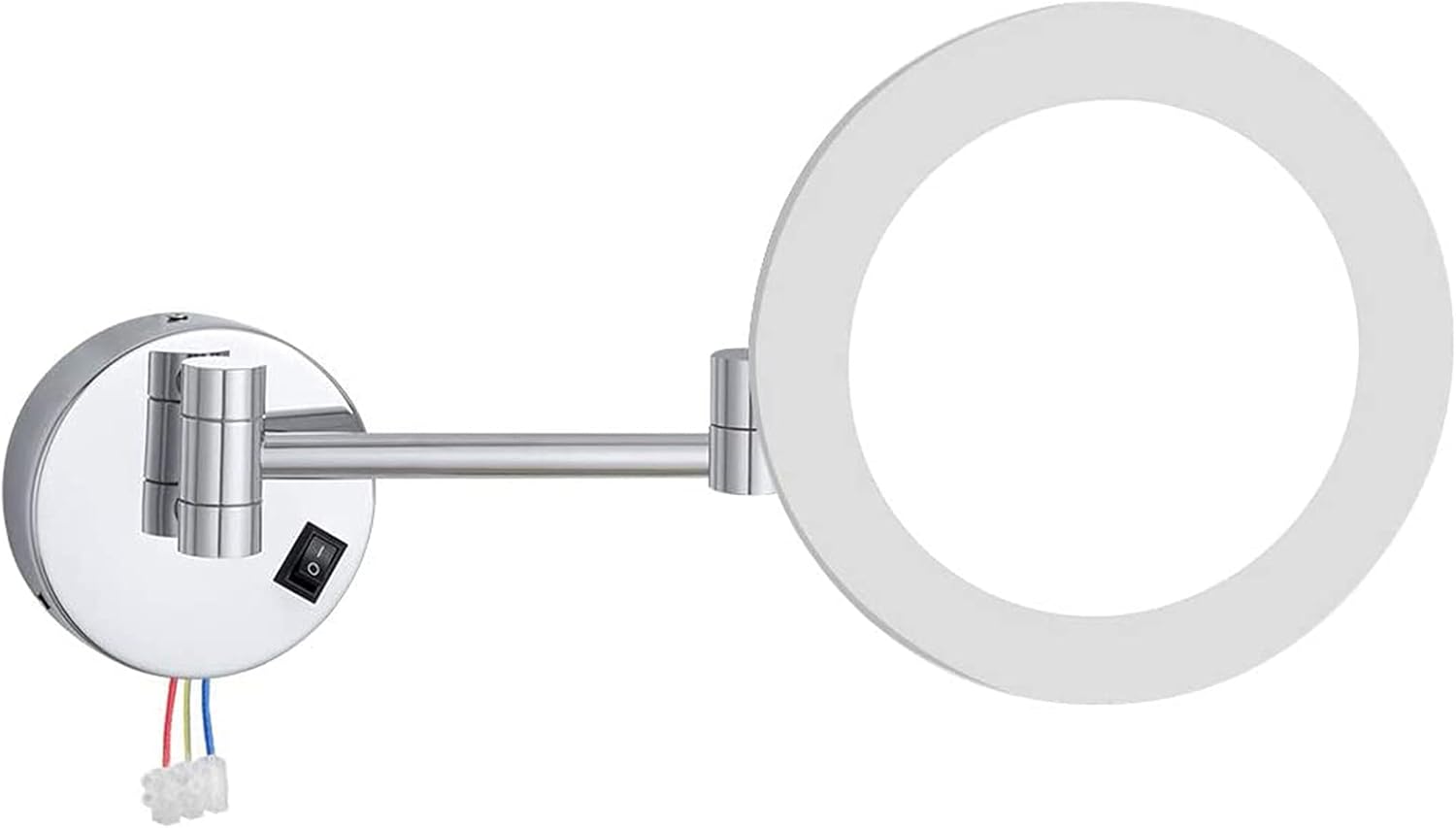 8 Inch Wall Mounted LED Lighted Makeup Mirror with Magnification, Hardwired Chrome Finish Foldable Shaving Vanity Mirror,5X (Color : 10x)