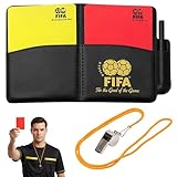 Ebksqs Schiedsrichter Set Mit Rote Gelbe Karten, Metall-Trillerpfeife, Hülle & Umhängeband Für Fußball