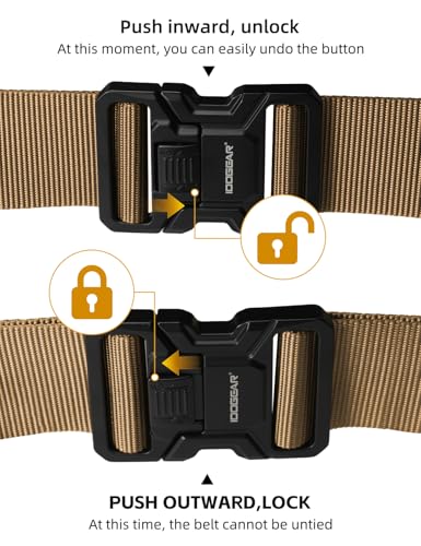 Image of IDOGEAR 2 Inch Belt MOLLE for Men with 1.75 inch Inner Belt Nylon Duty Quick Release Metal Buckle Belts Hook-and-Loop Laser-cut
