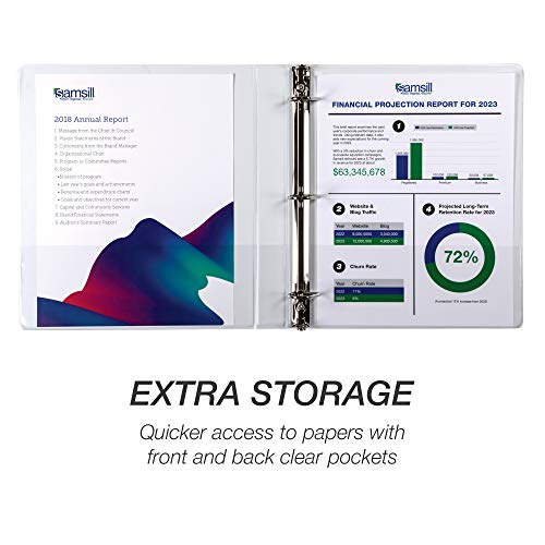Samsill Durable 1 inch 3 Ring Binder, D Ring Binder, 100% Recycled Chipboard, White, 4 Pack by Samsill - Image 4