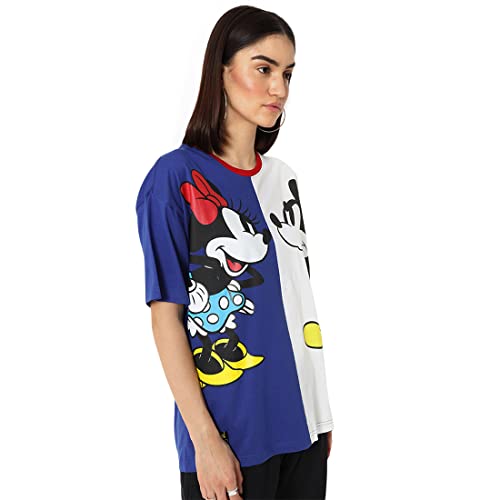 Image of Bewakoof Women Disney All Over Print Multicolor Short Sleeve Roundneck T-Shirt