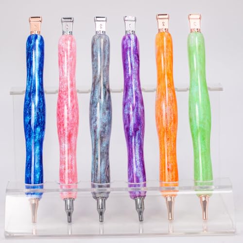 Image of Praise V Do Diamond Painting Art Drill Pen Kit with Screw Stainless Steel Rose Metal Tip Nibs Placers Roller Tool Accessories, Ergonomic Diamond Art Pen for 5D Diamond Paint Bead Dot Amber