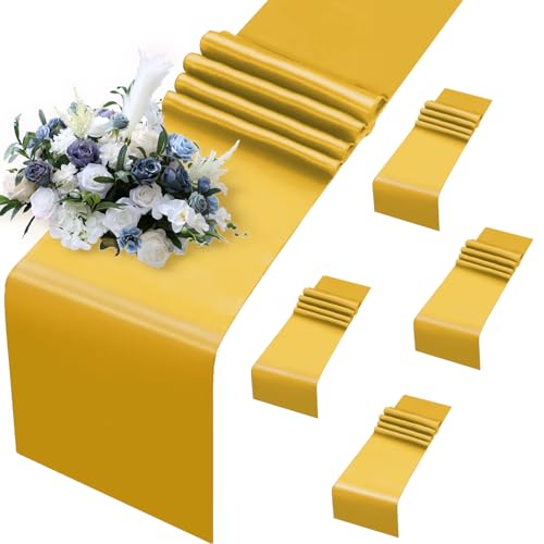 Chemin de table en satin lot de 5 pour masquer les nappes simples