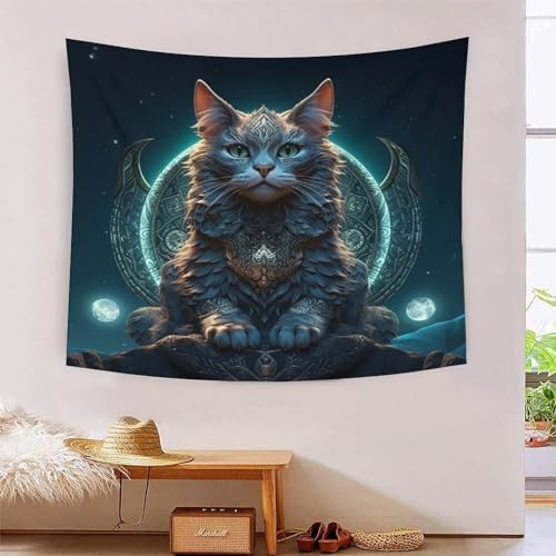 Tissu pour chambre tapisserie murale chat 3D grand format