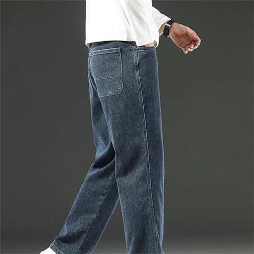 Men's Spring Fall Jeans – Loose Comfortable Straight Wide-Leg Denim Pants, Business Casual Trousers3