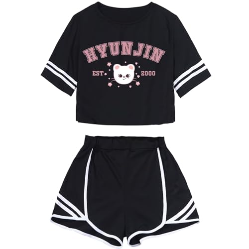 Image of CHAIRAY SKZ Merch Sets Skzoo Felix Hyunjin Bangchan Lee Know Support Album Shirt + Shorts Changbin Han I.N Tee Top Suit