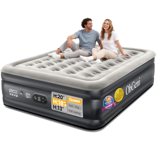 OhGeni Air Mattress Queen with Built in Pump, 18' Raised...
