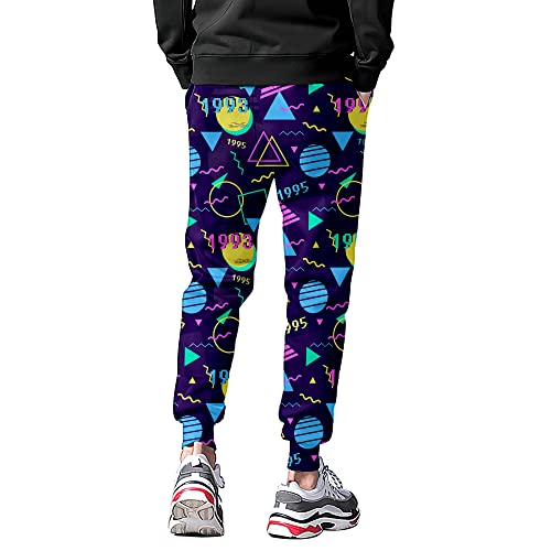 Wxueh Fashion 80S Style Jogger Sweatpants Mens Funny Joggers Pants Casual Track Pants 90S Outfit For Men Sports Athletic #TOP2