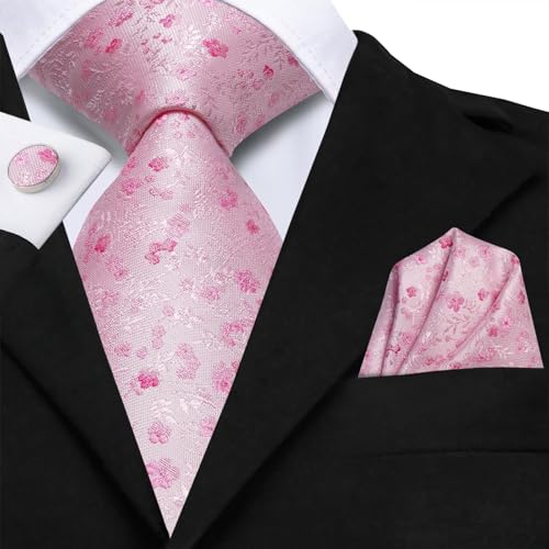 Image of Hi-Tie Men 63inches Tie Set Extra Long Necktie Paisley Tie Pocket Suqare Cufflinks Big and Tall Men Tie