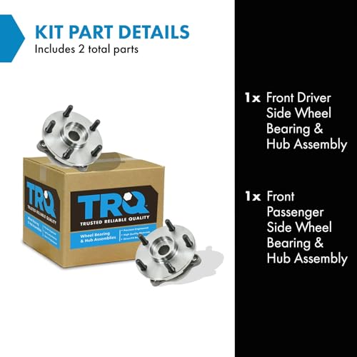 Image of TRQ Front Left and Right Wheel Bearing and Hub Assembly Set 2 Piece Compatible with 06-08 Toyota RAV4 L4 2.4L 09-12 RAV4 L4 2.5L 17-18 Corolla iM 11-16 Scion tC Automatic 08-15 xB 10-12 Lexus HS250h