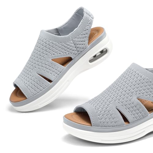 Image of mysoft Womens Comfortable Walking Sandals Slip On Air Cushion
