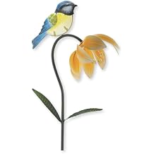 Bird and Flower Garden Stake, Metal and Glass, Handcrafted - Quirky & Thoughtful Gifts for All Ages | Metal and Glass, Handcrafted, Quirky & Thoughtful Gifts, For All Ages