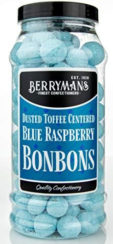 Original Dusted Toffee Centered Strawberry BonBons Retro Sweets Gift Jar By Berrymans Sweet Shop (Bon Bons) - Classic Sweets, Traditional Taste.