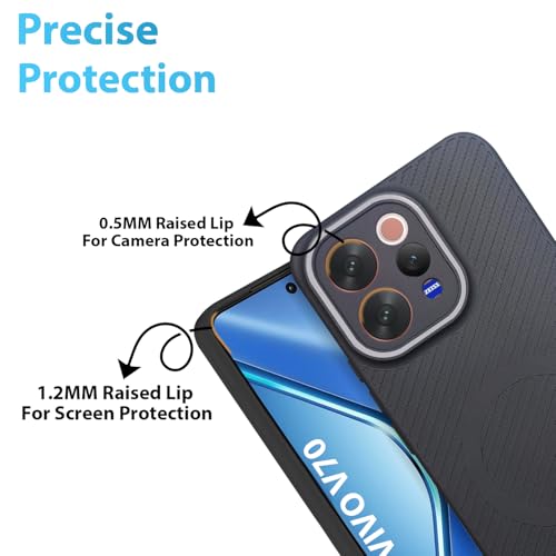 Image of LIRAMARK Rugged Carbon Fibre TPU Armor Silicone Back Cover Case for Vivo V70 / V70 Elite 5G