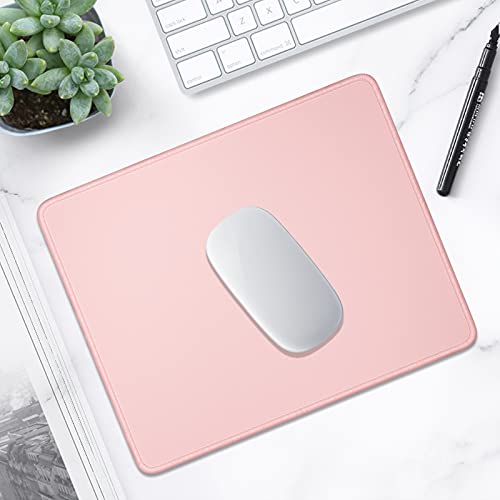 Hsurbtra Mouse Pad, Premium-Textured Square Mousepad 10.2 X 8.3 Inch, Stitched Edge Anti-Slip Waterproof Rubber Mouse Mat, Pretty Cute Mouse Pad For Office Gaming Laptop Women Kids Pink #TOP6