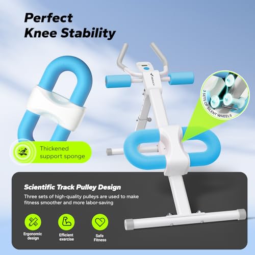 Image of MERACH Ab Machine, Ab Workout Equipment, Adjustable Ab Trainer Machine | Foldable Abdominal Trainer for Stomach Workout with LCD Monitor at Home Gym Knee Protection& 440 LBS Capacity