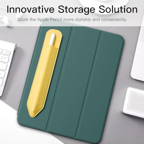 Image of MoKo Pencil Case Holder Sticker for Apple Pencil, 2Pcs Light Yellow | Elastic Pencil Pocket Pouch, Adhesive Sleeve, Attached to iPad Case, For Pro /USB-C /1st /2nd Gen and Similarly Stylus Pens