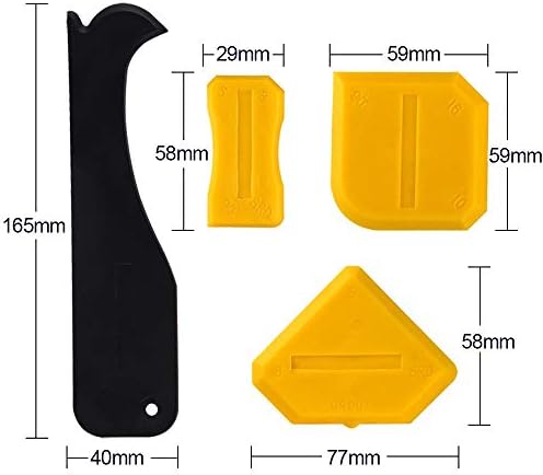 Kuuqa Silicone Sealant Scraper Smoothing Tool Caulking Tool Kit Grout Finishing Tools for Bathroom Kitchen RoomSet of 9