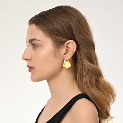 SHERLOVE Trendy Gold Plated Knot Earrings for Women Chunky Statement Drop Dangle Earrings Lightweight Hypoallergenic Fashion Accessories Gold Jewelry Gifts for Womens - Image 4