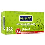 Dr.Easy LINT & HAARENTFERNER Haustier HUGESHEETS mit 3X Trocknertüchern, Original Frisch, 200 Stück, PFLANZEN- & MINERALBASIERTE FORMEL