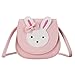 Petalum Fille Sac Bandoulière Réglable Enfant Mignon Mini Sac Épaule à Main Pendentif Cuir PU Princesse Dessin-Animé Bowknot Bag Doux Âge Préscolaire (Rose)