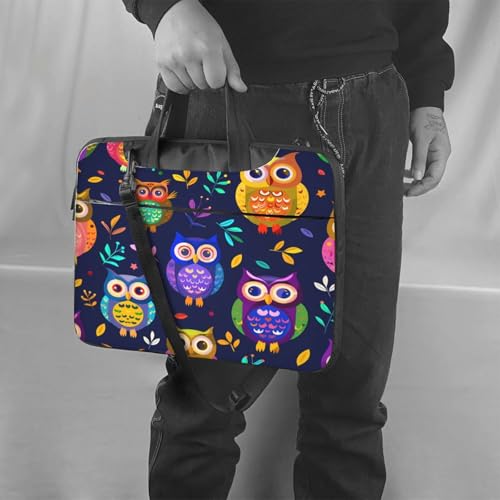 Funda para portátil con diseño búho y hojas coloridas miniatura 2