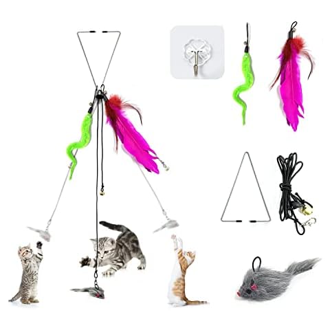 1 Set Self-Play Hanging Door Cat Mouse Toys Interactive Cat Toy Automatic Tease Cat Toy Hunting Exercise Kittens Toys for Kittens to Exercise Cover