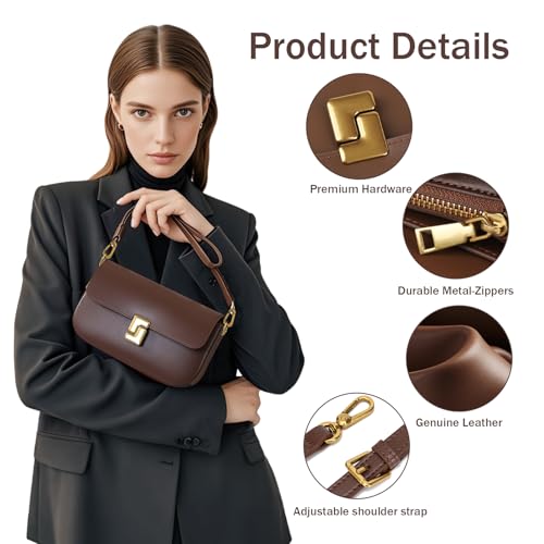 Women’s Small Crossbody Bag, Leather Sling Backpack with Removable Shoulder Strap & Top Handle (Almond)3