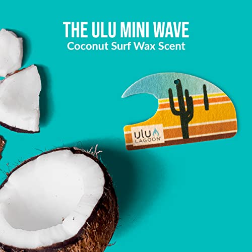Image of ulu Lagoon Hanging Car Air Freshener | Tropical Beach Coconut Surf Wax Scent Mini Wave | Long Lasting Car Freshener, Closet and Beyond | Made In USA | 3 Pack (Desert)