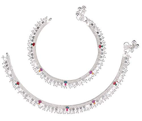 Gogi Enterprises Silver Plated White Metal Alloy Anklets Payal Pair Indian Traditional Ethnic Contemporary Latest Pamela Design Fancy Foot Jewellery Leg Chain (B08KVWZR9C) Amazon Price History, Amazon Price Tracker