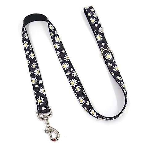Strong Durable Dog Leash, Girl Boy Dog 3.6ft Dog Lead with Soft Handle Puppy Leashes for Small Medium and Large Dogs (3.6 FT, Daisy Black) Cover