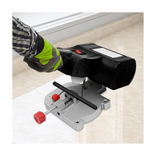 Mini scie radiale à métaux 90 W 220 V – 6000 tr/min Scie à onglet de table pour métal, bois et aluminium, réglable jusqu'à 45° – Avec outil de serrage et lame de scie HSS – Mini scie puissante