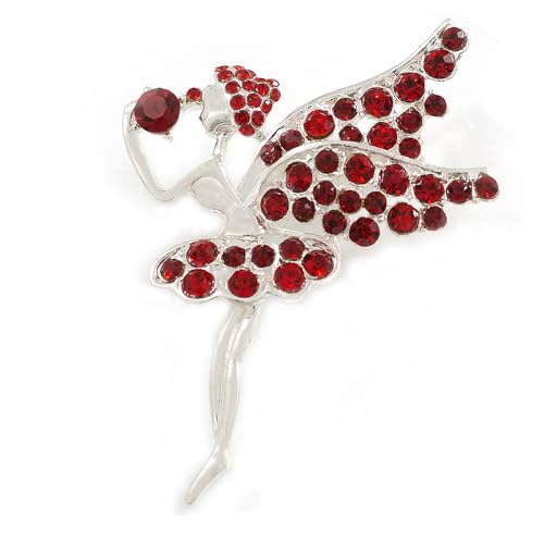 Broche fée en cristal rouge pour sublimer vos tenues de soirée et mariages