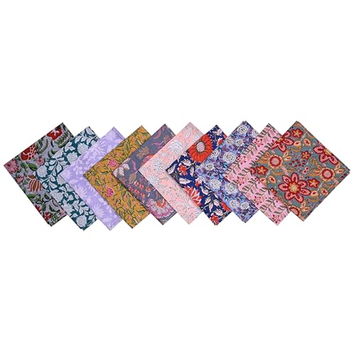10 Pc Mix Lot Napkin Hand Block Print 100% Cotton Napkin Handmade 16x16 Inch Jaipuri Printed Dining Table Cloth, Multicolor